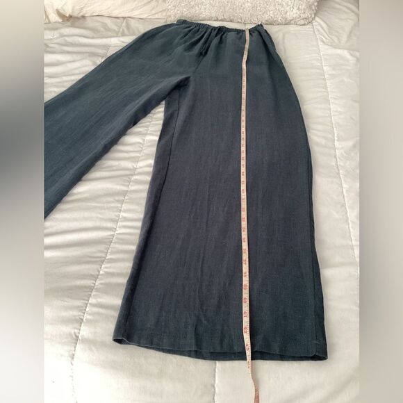 NWT WEWOREWHAT M soft navy color Linen blend pants - Picture 7 of 9